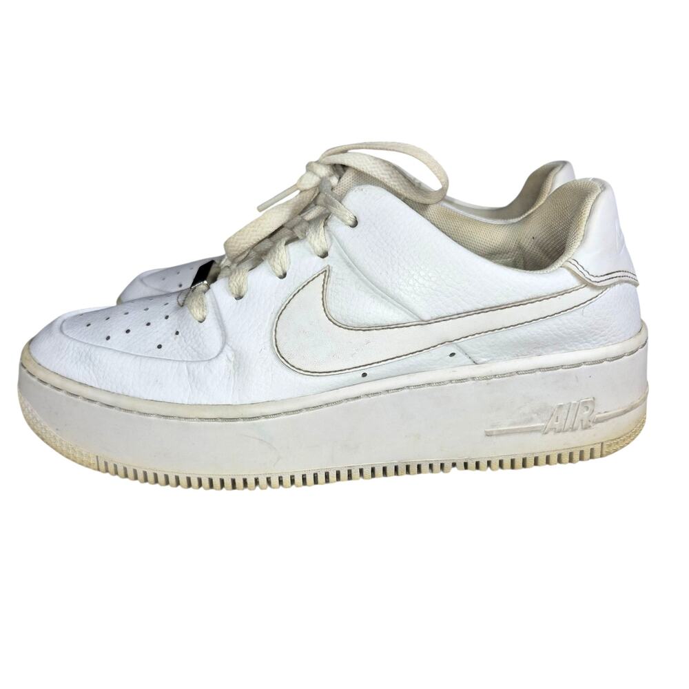 Nike Air Force 1 Sneakers Triple White Colorway Women's Lace-up Shoes Size 9